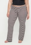 Cotton On Plus Sleep Recovery Roll Waist Pant - Burgundy cream Stripe