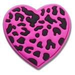Purple Cheetah Print Heart Jibbitz - Multi Osfa