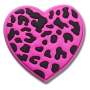 Purple Cheetah Print Heart Jibbitz - Multi / Osfa