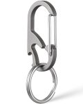 Tisur Titanium Carabiner Keychain Clip Anti-lost Key Ring Holder Heavy Duty Key Chain Bottle Opener For Men Women Gray 1-PACK