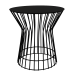 Monica Side Table - Black Gloss Ferro Tex