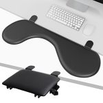 Foldable Desk Extender Tray + Ergonomic Computer Arm Rest For Desk