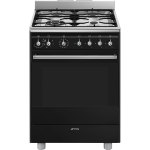 Smeg 60CM Concert Gas-electric Black Cooker SSA60MBL2
