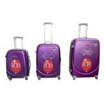 Smte 3 Piece Lightweight Luggage Set Purple With Keychain