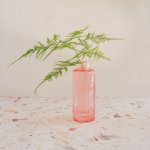Glass Vase - Pink Ribbed - 13CM Height