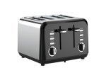 Swan Townhouse Stainless Steel 4-SLICE Toaster 1850W Black
