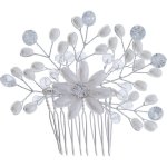 Bridal Hair Comb Flower Large With Pearls & Diamantes