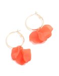 Goldair Gold Red Acrylic Petal Hoop Earrings