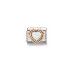 Classic Heart White Opal Link