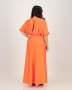 Short Sleeve Satin Formal Dress Orange - Orange / XL