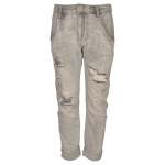 Torn Detail Jeans - Light Grey L