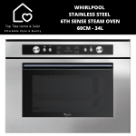 Whirlpool Stainless Steel 6TH Sense Steam Oven - 60CM