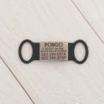 Noiseless Pet Id Tag - Regular - 2CM W X 3CM L Black If I'm Out I'm Lost. Call My Human