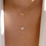 Elegant Double Heart Pendant Necklace Alloy Necklace Jewelry Valentine's Day Gift