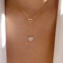 Elegant Double Heart Pendant Necklace Alloy Necklace Jewelry Valentine's Day Gift