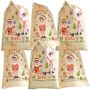 Craft Cartoon Christmas Elf Drawstring Gift Drawstring Gift Bags Set Of 6