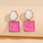 Geometric Shape Dangle Earrings Alloy Synthetic Gemstone Earrings For Women Gifts