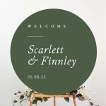 Circle Woodland Wedding Sign Foamboard Print