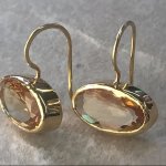 Elegant Gold Plated Transparent Gemstone Earrings Simple Luxurious Style Dangle Drop Hook Earrings For Women