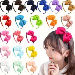 1PC Girl's Solid Color Bow Hair Hoop Cute Fashion Versatile Dress Up Hair Accessories Perfect Gift For Festival Birthday Party