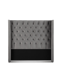 Grey Buttoned Velvet King Headboard