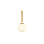 Retro Cafe Pendant Light Gold Opal Glass - Large