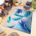 Smte Modern Printed 3D Design Area 41 Blue 200CM X 150CM With Keychain