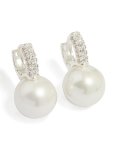 Silver Plated Cubic Zirconia Large Hook Drop Earrings