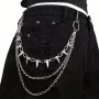 Cool Hip Hop Metal Rivet Stage Performance Multi-layer Waist Chain Dress Up Jeans Men's Accessories