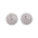 Melek Crystal Cubic Zirconia Earrings - White Silver
