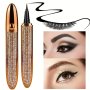 2 In 1 Self-adhesive Magic Lash Liner Glue Pen Non Magnetic No Glue Glitter Liquid Eyeliner Waterproof Long Lasting Fast Dry For Music Festival