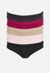 Jockey 5 Pack Plain Tonal Elastic Bikini - Black red taupe pink plum