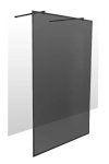 Shower Screen Ossa Black 1200×2000 With Ext Arm 8MM Smoked Glass