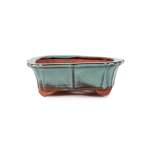 Assorted Glazed Bonsai Pots 6" - Green Rustic Rectangular 15 X 11 X 5CM