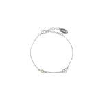 Georgini Natural Peridot And Two Natural Diamond August Bracelet - Silver