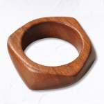 Geometric Print Wooden Bracelet - Chocolate Free