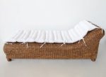 Brown Rattan Bed & Cushion 78X210X90CM