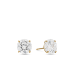 Yellow Gold Cubic Zirconia 7MM Stud Earrings