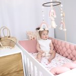 Cot Bumper Braided 5 Strand Dark Dusty Pink
