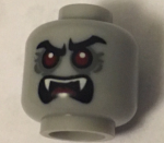Parts Minifigure Head Alien With Red Eyes Fangs Angry Eyebrows Mouth Open Pattern - Hollow Stud 3626CPB2240