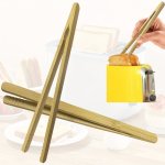 2PCS Toaster Tongs 17.78CM Kitchen Utensils Tongs Cooking Tongs Bamboo Tongs For Toast Bread Pickles Tea Fruit Salad