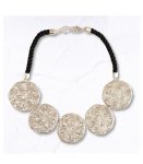 Textured Circles Necklace - Silver Free