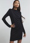 Gathered Jersey Dress - Black