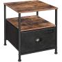 Budapest Side Table With Canvas Storage Drawer