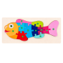 Wooden Number Fish Puzzle Board - Multicolour