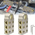 1 0 Gauge Awg Lead-acid Battery Terminals Clamp Positive And Negative + - Pair Sae Battery Post Compatible