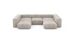 U-shape Sofa - Cord Velours - Platinum - 314CM X 220CM