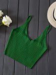Valentine's Day Ribbed Knit Crop Cami Top Y2K Sleeveless Top For Spring & Summer Women's Clothing