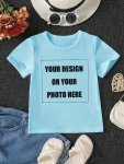 Personalized T-shirt: Customized Pattern Print Crew Neck Short Sleeve T-Shirt Tops For Girls Gift Summer Clothes