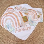 Hooded Towel Bohemian Neutral Llama Rainbow Set